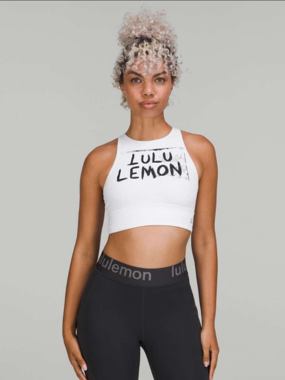 NWT Lululemon Energy High-Neck Longline Bra *Medium Support, B–D Cups
White